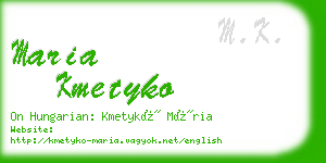 maria kmetyko business card